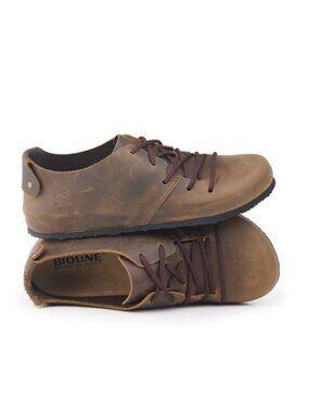 Bioline Line On Bruce Fettbraun Leather Lace Up Bootie Waxed Scarpetta Sneaker